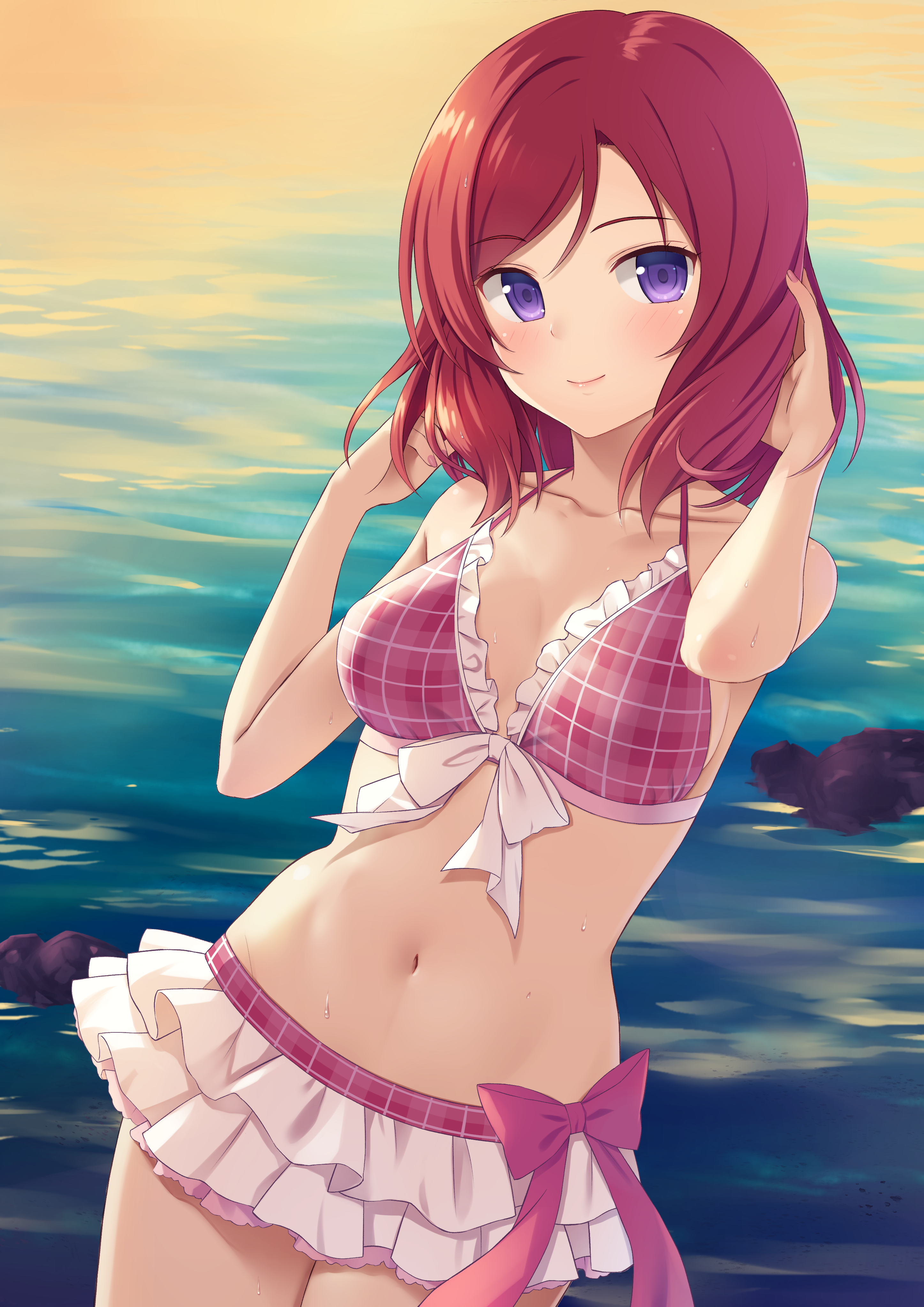 N G Love Live School Idol Festival Nishikino Maki Bikini Cleavage